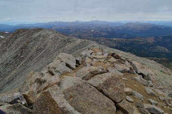 Looking back on summit ridge